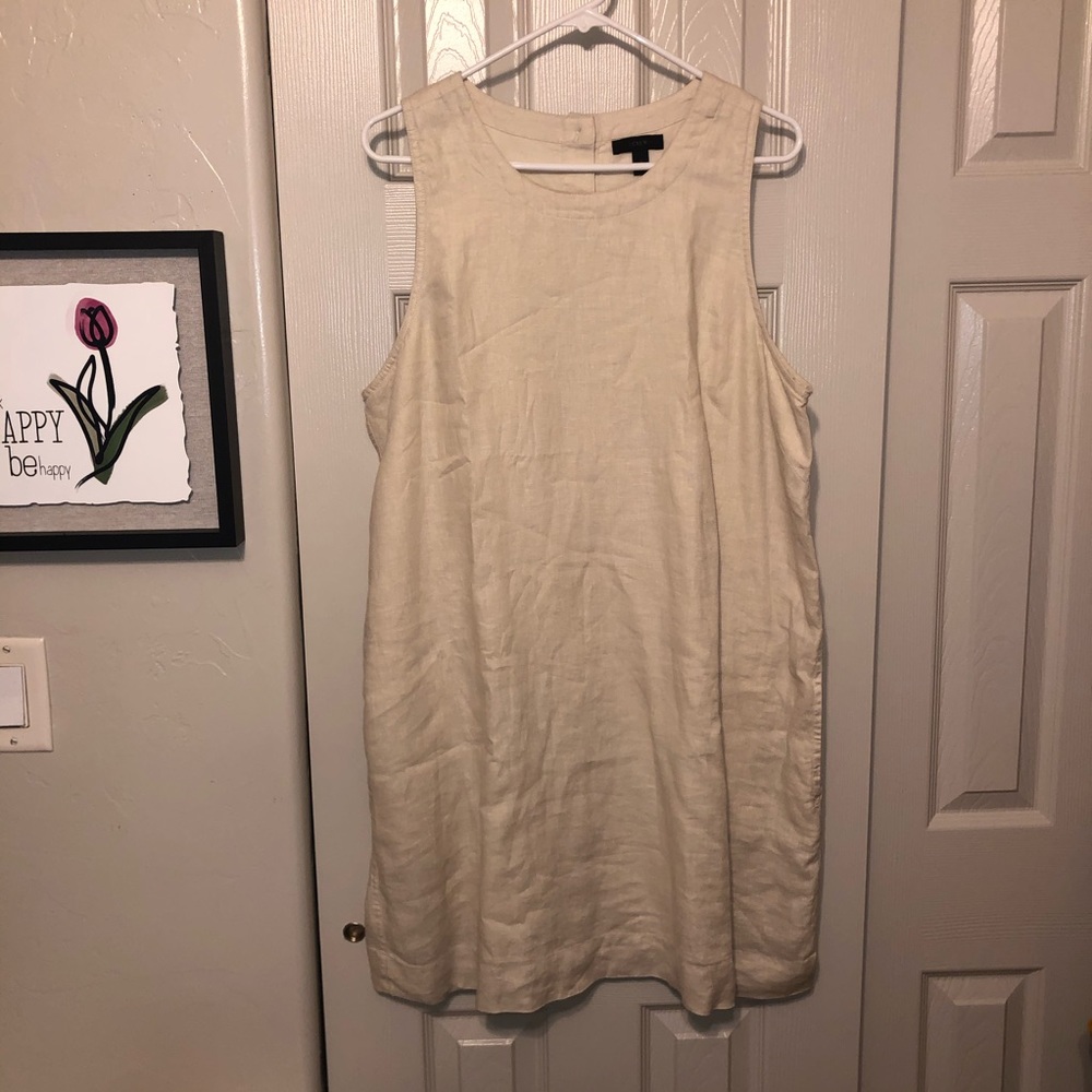 J. Crew linen button back shift dress Size XL